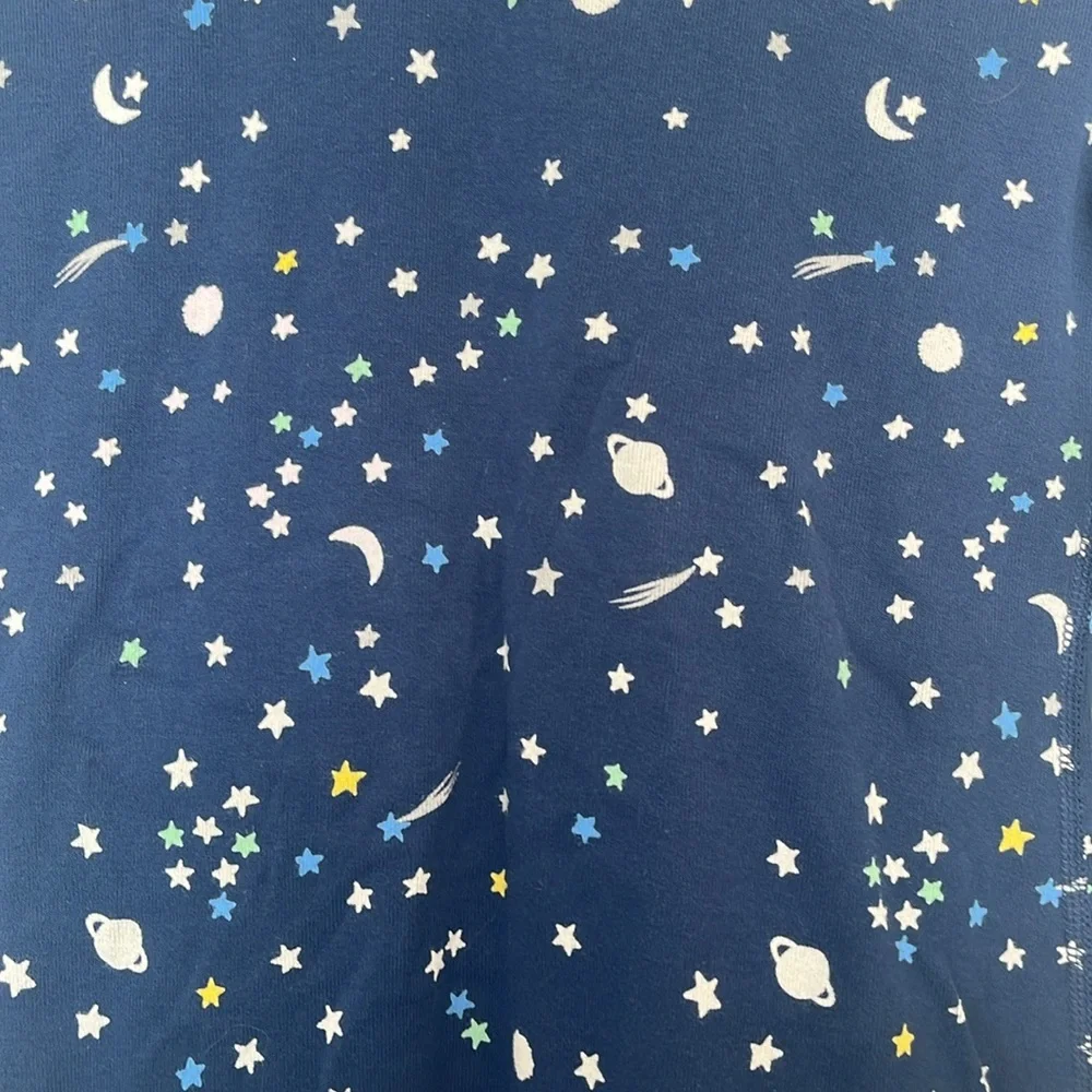Hanna Andersson Sprinkle Of Stars Blue Night Sky Matching Long John Pajamas - Picture 4 of 6